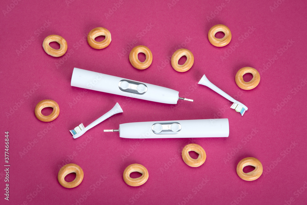 Variety of manual and electric toothbrushes Variety of manual and electric toothbrushes