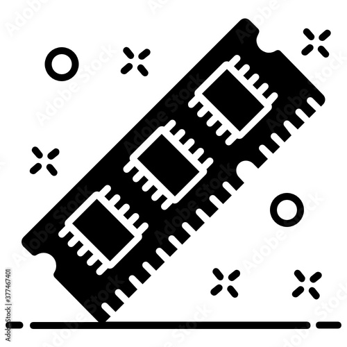 
Trendy vector style of a RAM, random access memory 
