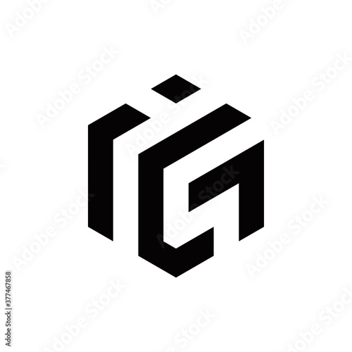 i c g ig icg initial logo design vector symbol graphic idea creative
