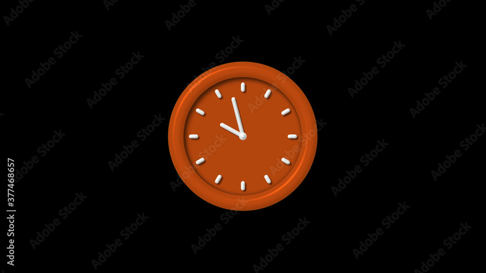 Amazing brown color 3d wall clock icon on black background,clock icon Amazing brown color 3d wall clock icon on black background,clock icon