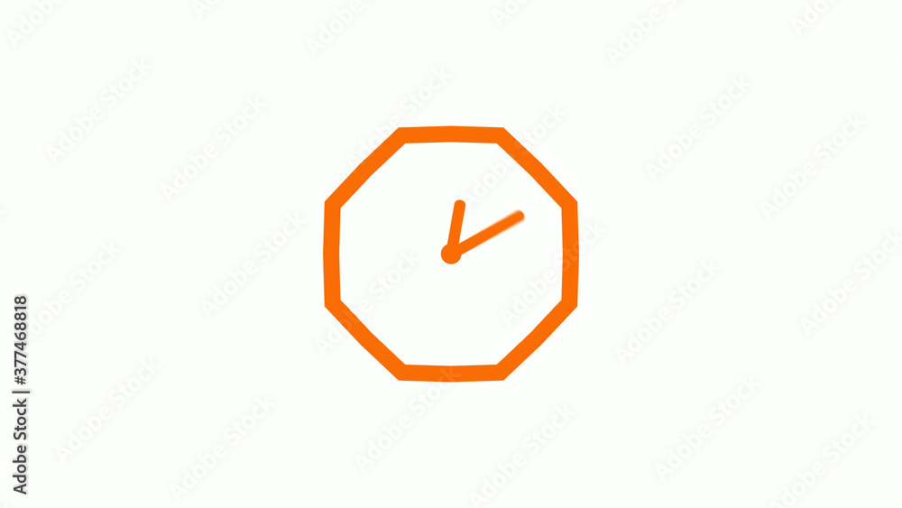 Amazing brown color counting down clock icon on white background Amazing brown color counting down clock icon on white background