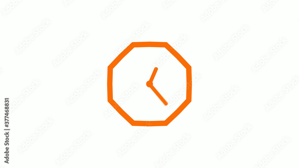 Amazing brown color counting down clock icon on white background Amazing brown color counting down clock icon on white background
