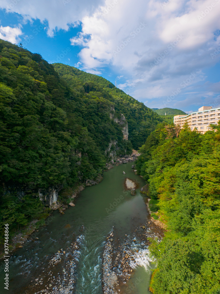 River flowing through the canyon (Tochigi, Japan)