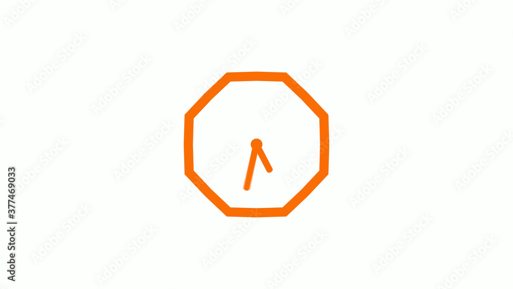 Amazing brown color counting down clock icon on white background Amazing brown color counting down clock icon on white background