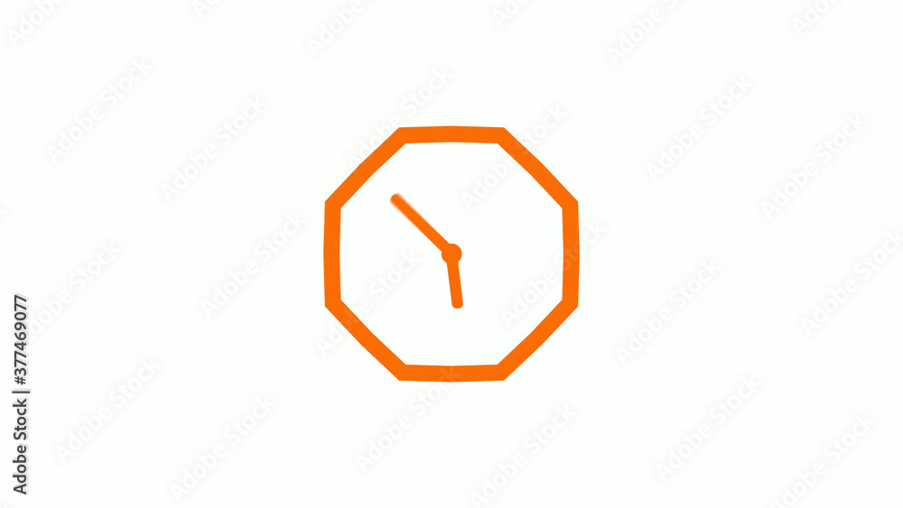 Counting down 12 hours clock icon on white background,clock icon