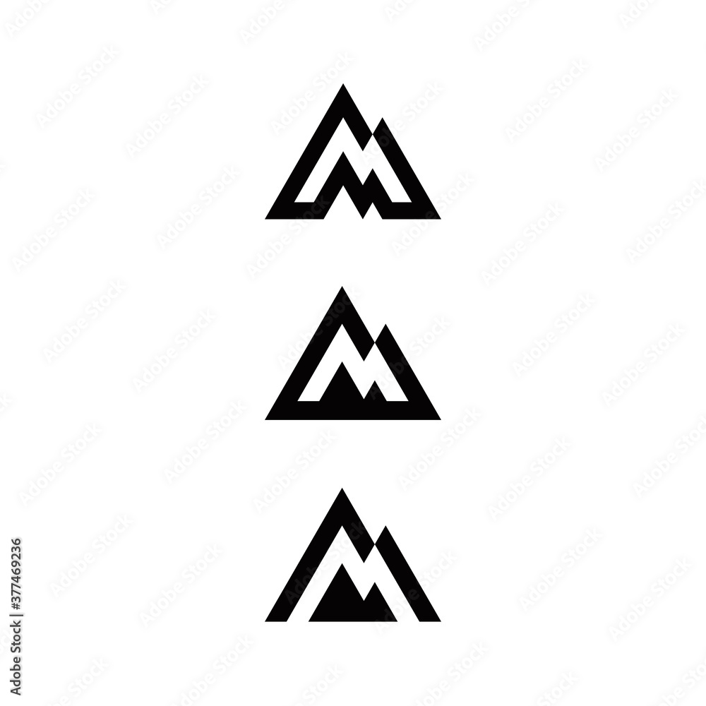 m initial mountain logo design vector symbol graphic idea creative m initial mountain logo design vector symbol graphic idea creative
