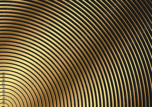 Golden Circular Striped Pattern - Abstract Background Illustration for Your Graphic Design  Vector