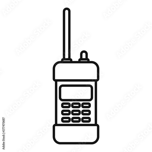 Walkie talkie security icon. Outline walkie talkie security vector icon for web design isolated on white background