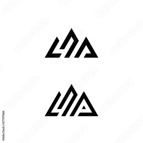 l 4 p 4p l4p initial mountain logo design vector symbol graphic idea creative