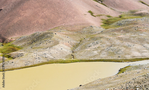 the first of the lakes of Arashan seems small when you look at it from a height photo