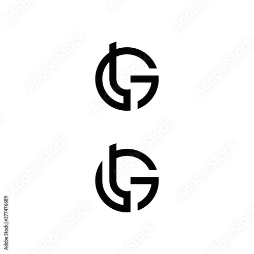 l g lg gl initial logo design vector symbol graphic idea creative photo