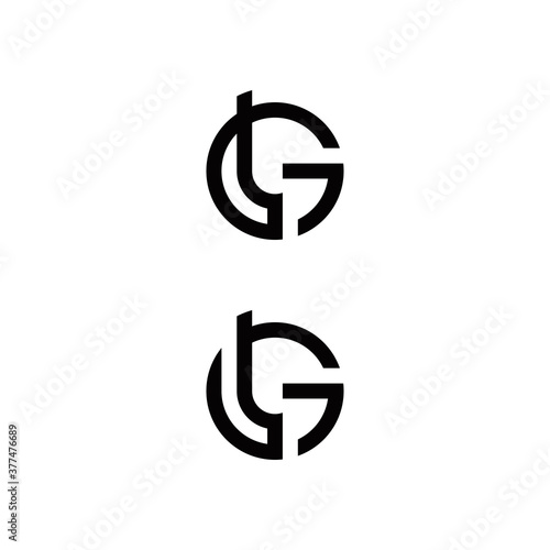 l g lg gl initial logo design vector symbol graphic idea creative