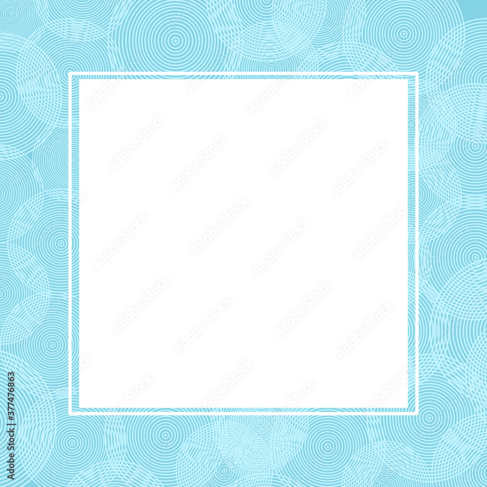 blue frame with circle on white background. blue frame with circle on white background.