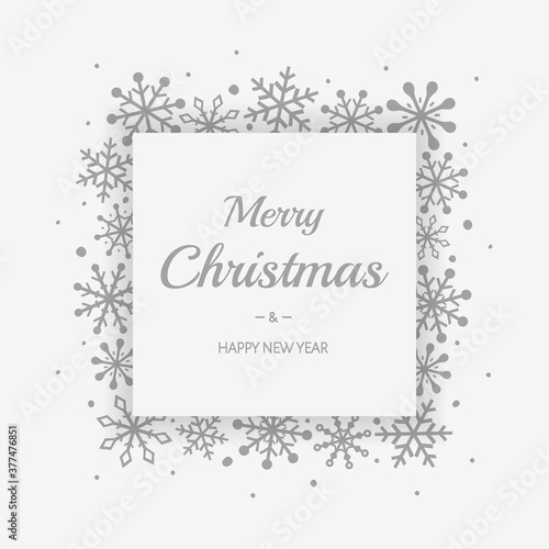 Christmas greeting card with festive snowflakes. Xmas wishes. Vector
