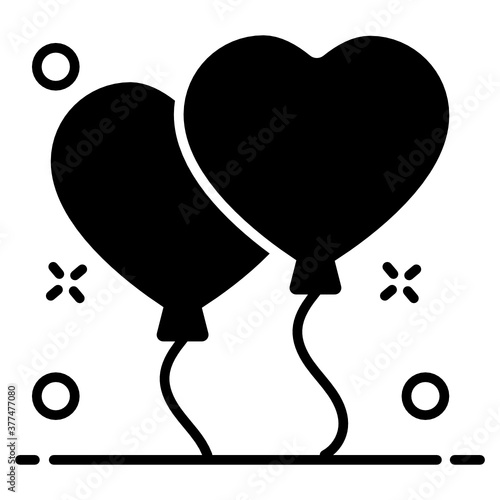 
Decorative heart balloons, design vector
