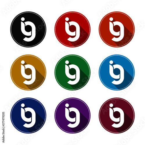 Letter logo combination ig, color set