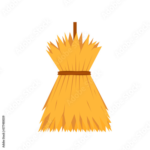 Haystack vector. Haystack on white background. Wheat straw.