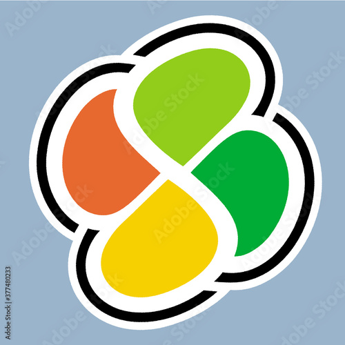 高齢者マーク（四つ葉マーク）のベクターイラスト