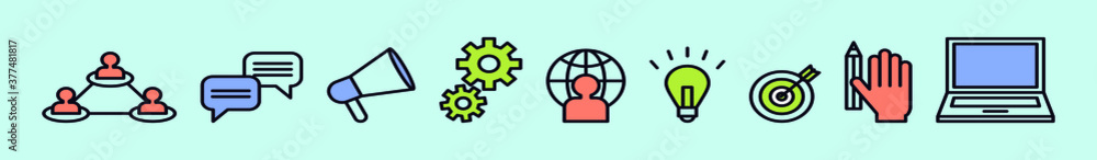 set of creator cartoon icon design template with various models. vector illustration set of creator cartoon icon design template with various models. vector illustration