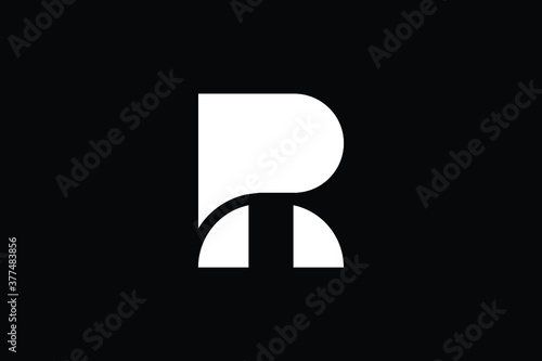 Minimal Innovative Initial PR logo and RP logo. Letter R RP PR creative elegant Monogram. Premium Business logo icon. White color on black background