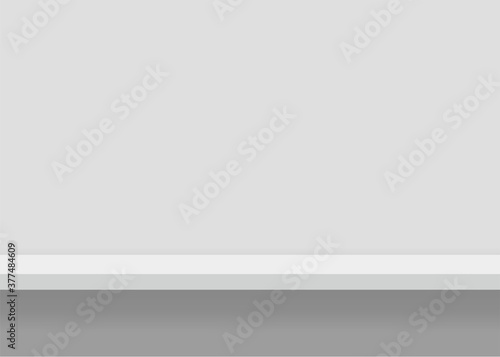 White furniture shelve. Background with seamless edges. Vector illustration