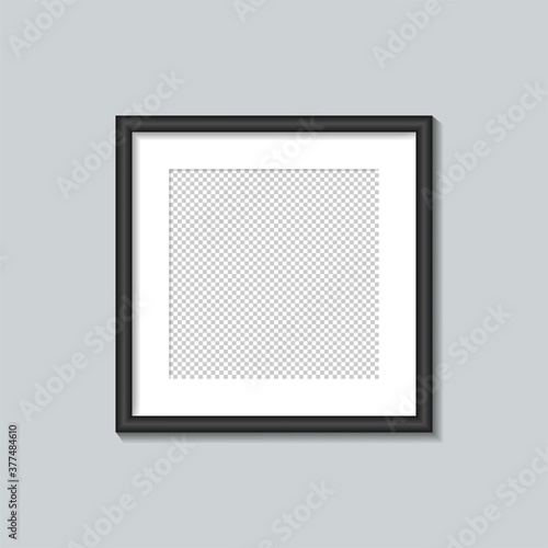 Square black frame template. Vector illustration.