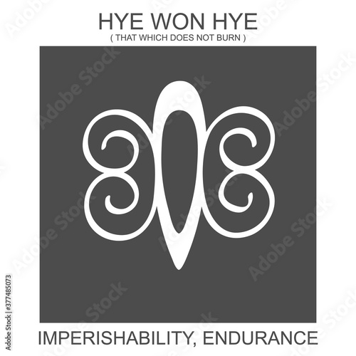 vector icon with african adinkra symbol Hye Won Hye. Symbol of imperishability and endurance