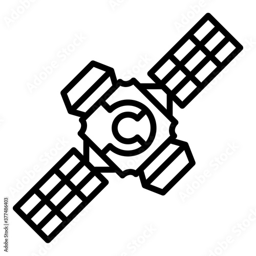 Space station system icon. Outline space station system vector icon for web design isolated on white background