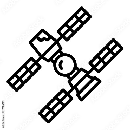 Space station probe icon. Outline space station probe vector icon for web design isolated on white background
