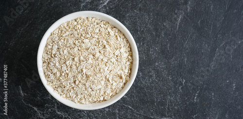 Instant oatmeal or instant oats, healthy and delicious served in a bowl