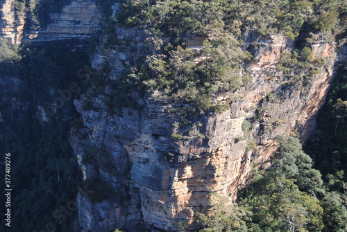 Hiking hear waterfalls in Wentworth Falls in Blue Mountains national park  Australia