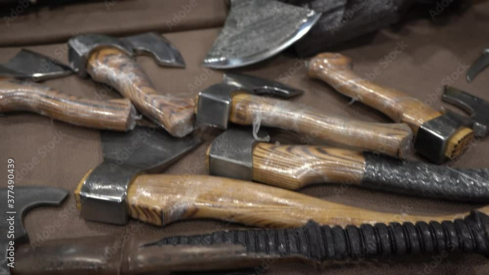 Hunting axes in the store Hunting axes in the store