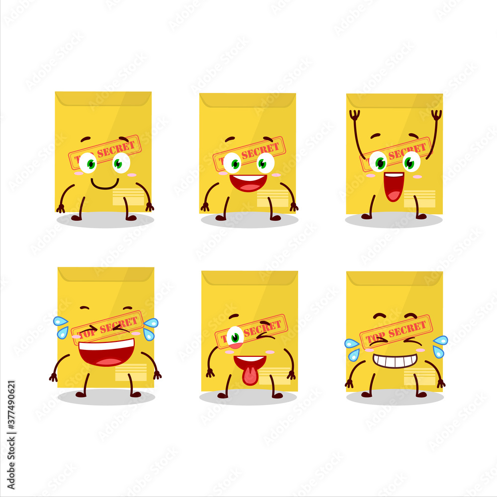 Cartoon character of secret document with smile expression Cartoon character of secret document with smile expression