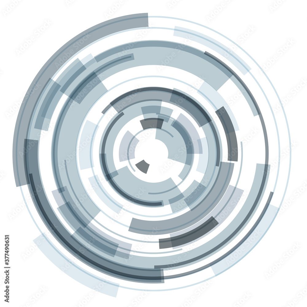 3D circular symbol, abstract lens technology design, rotating vector illustration. 3D circular symbol, abstract lens technology design, rotating vector illustration.