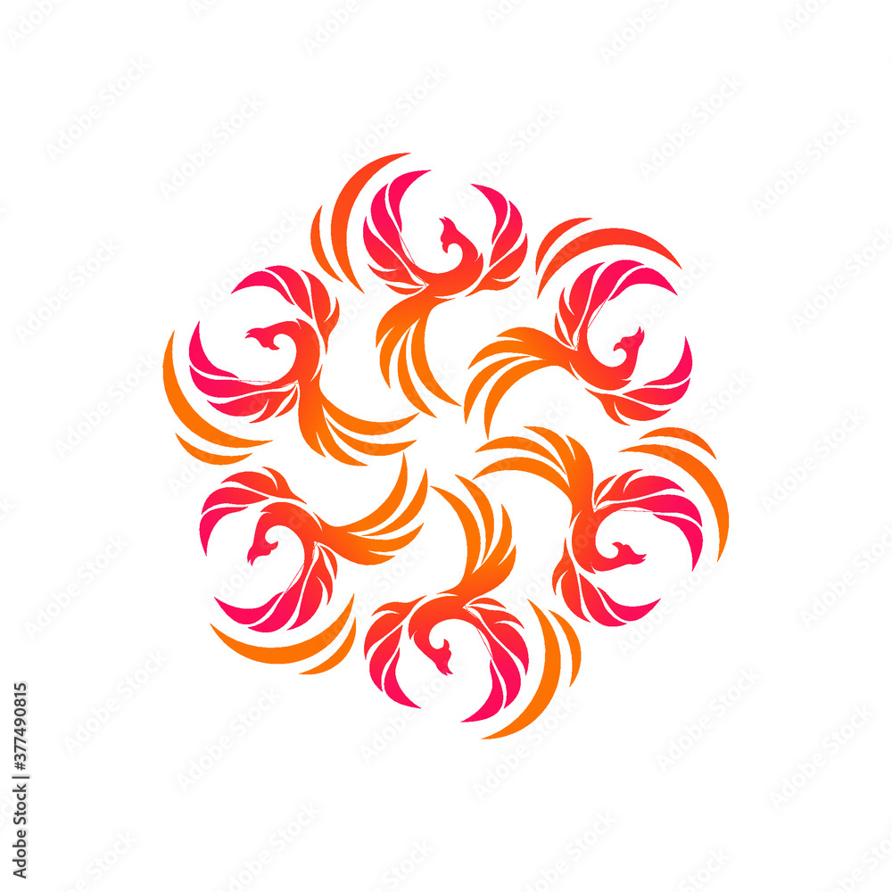 Phoenix Logo flying bird abstract design vector template Phoenix Logo flying bird abstract design vector template