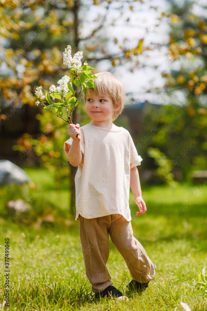 portrait of little model boy in nature portrait of little model boy in nature