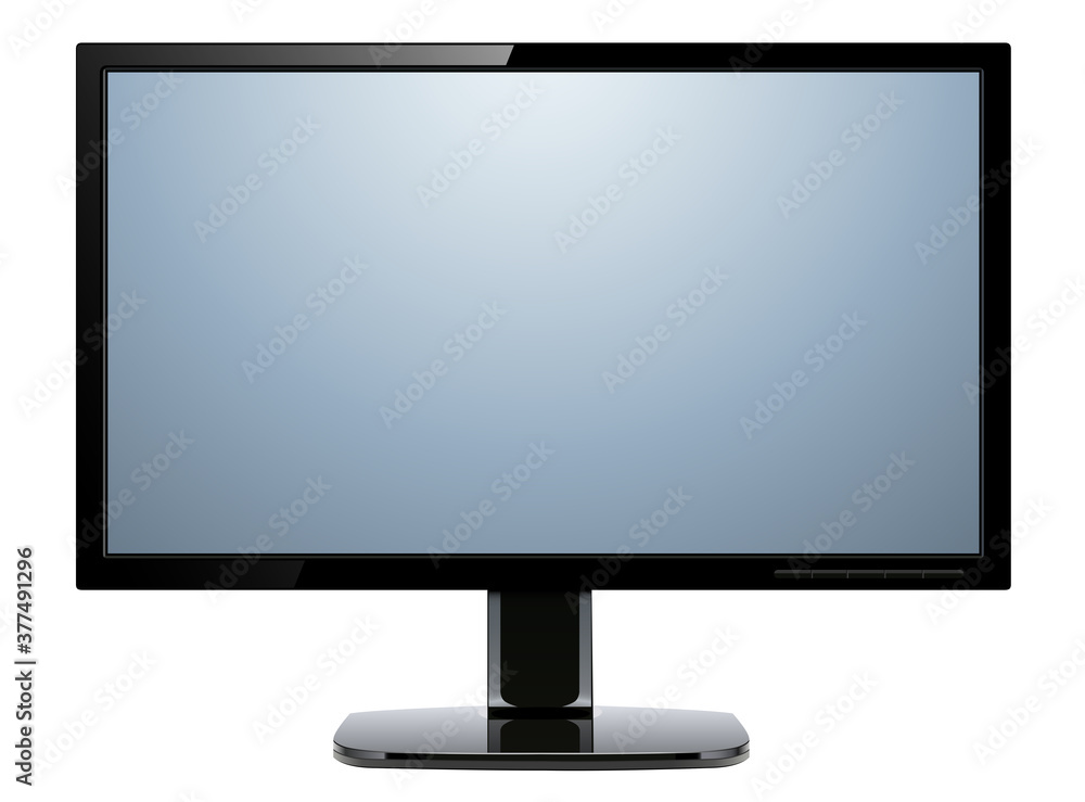 Monitor TV isolated, front view, vector illustration. Monitor TV isolated, front view, vector illustration.