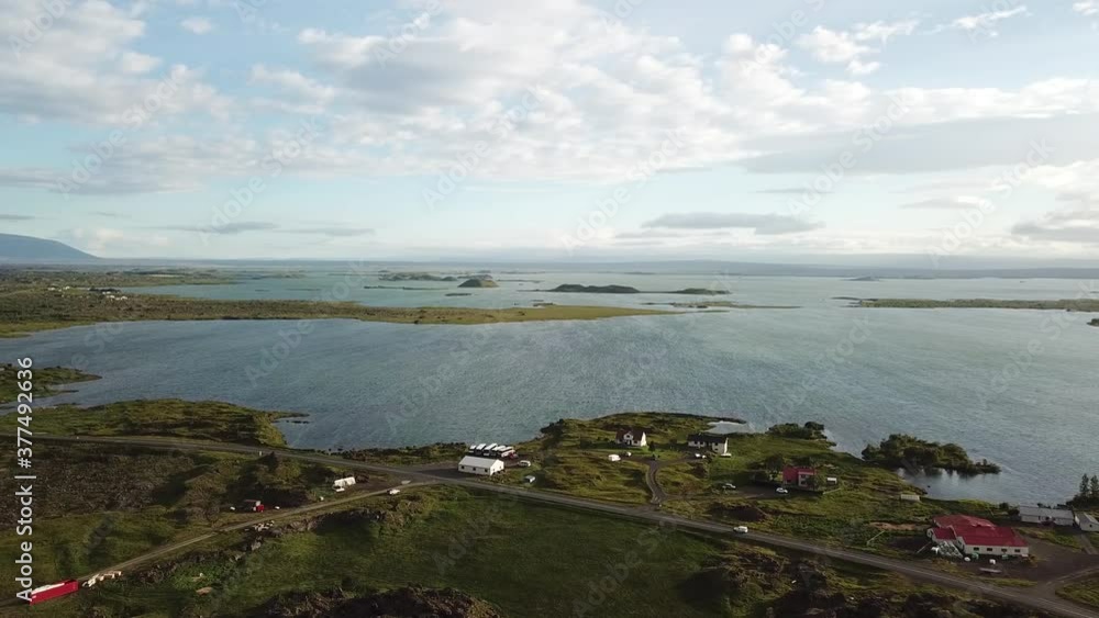 Iceland.Aerial View Of Landscape at highlands of Iceland mountain lake. Iceland.Aerial View Of Landscape at highlands of Iceland mountain lake.