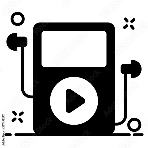 
A portable music device, mp3 music play in icon
