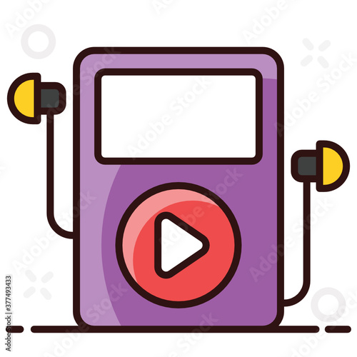 
A portable music device, mp3 music play in icon
