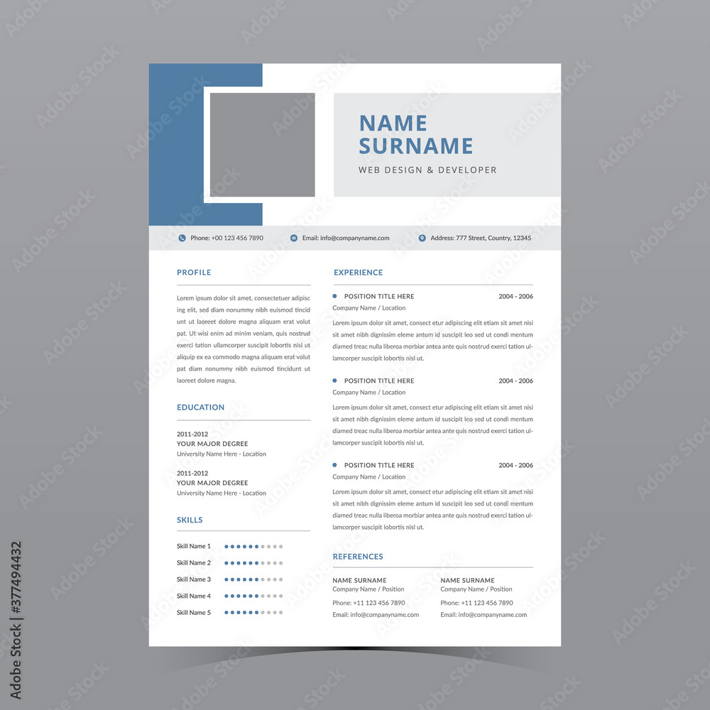 Professional Resume Template Vector Design Professional Resume Template Vector Design