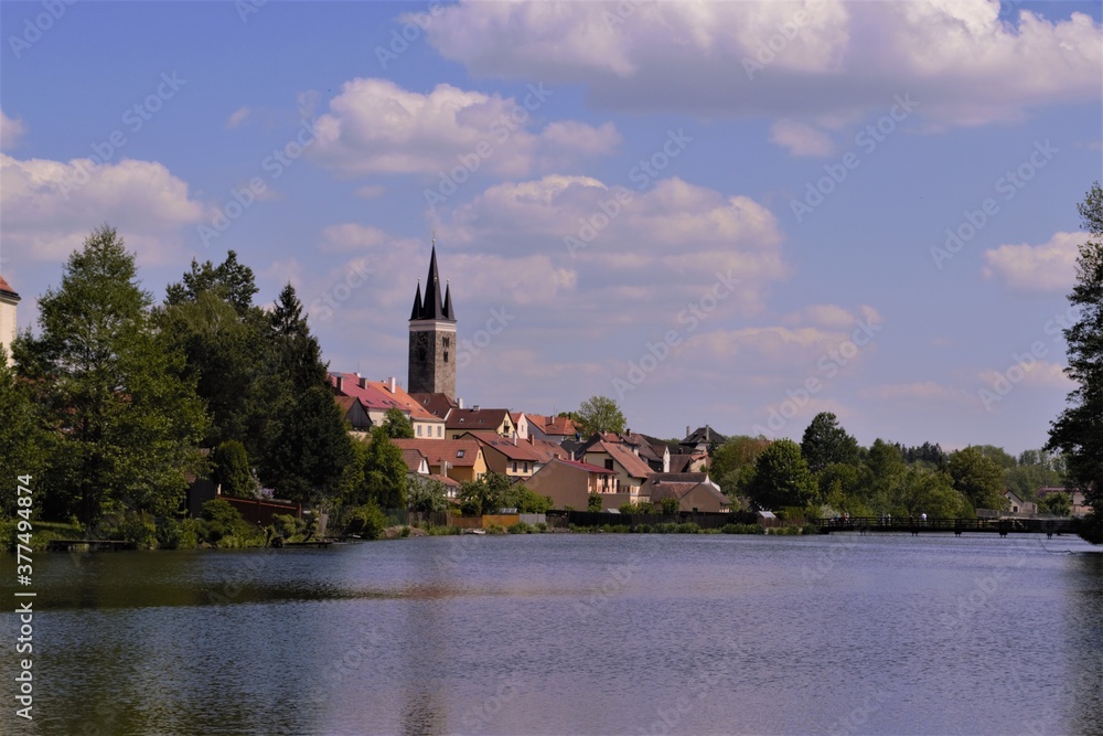 View of the old architecture by the lake