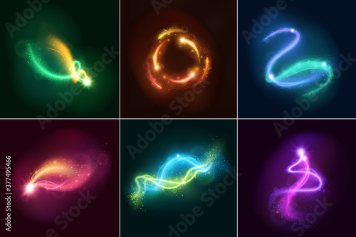 Magic Sparkles Realistic Design Concept