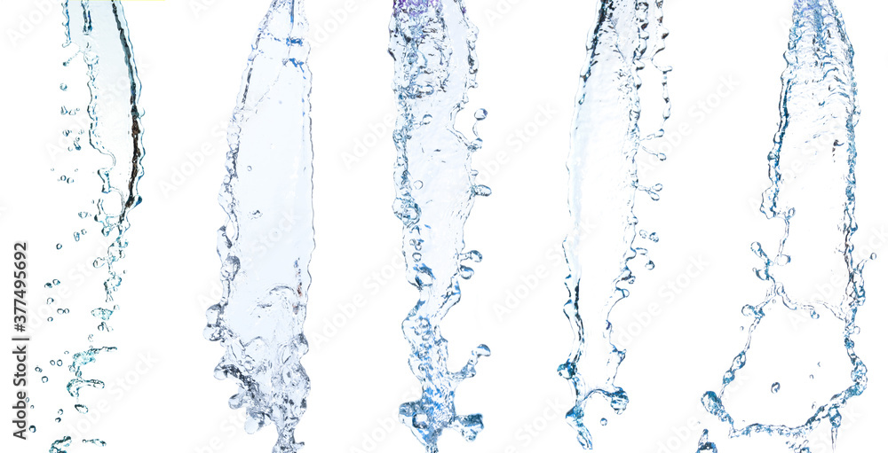 collection Blue water splash Beautiful splashing clean water Isolated on white background collection Blue water splash Beautiful splashing clean water Isolated on white background