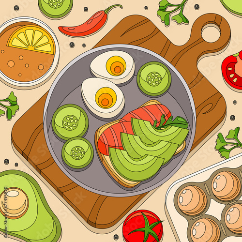 Preparing Breakfast Sandwich Composition