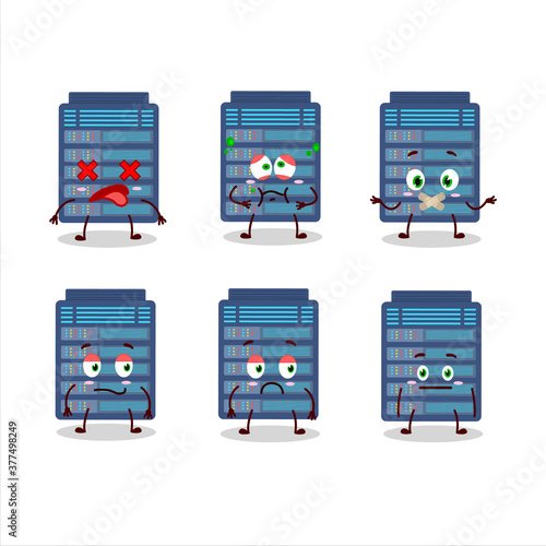 Server cloud cartoon character with nope expression