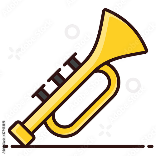 
Music instrument, trumpet icon in design 
