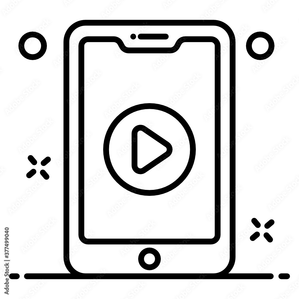 Video play sign inside mobile phone, concept of smartphone video icon
Video play sign inside mobile phone, concept of smartphone video icon