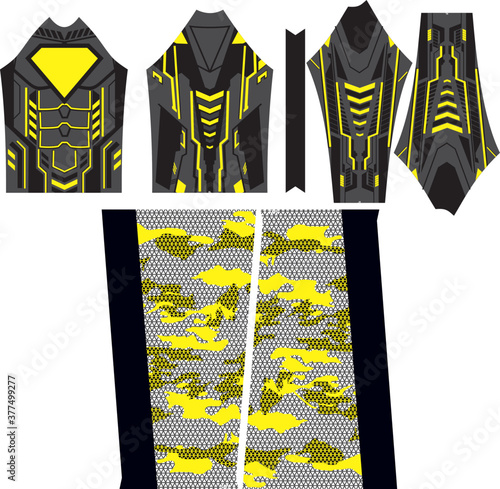 Man Rash Guard Adjust in Pattern illustrations vectors 