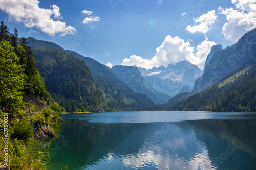 beautiful mountain lake on a sunny day in the alps of austria © tmag
